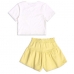 CONJUNTO BLUSA OFF WHITE E SHORTS MOLETINHO