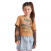 Blusa de Ursinho com Mangas de Tule H5342