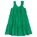 Vestido Momi Babado com Strass Verde J5884