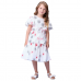  Vestido Tricoline Bordado Flor H5595