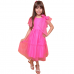 Vestido Pink de Tule com Glitter H5592