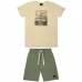 Conjunto Lamon Camiseta Bege e Bermuda Verde 30848