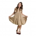 Vestido Tricoline Babado Laços Cristais Pituchinhus