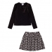 Conjunto Momi Manga Longa Preta e Saia H6088