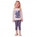 Conjunto Blusa Ml Bege e Legging Azul Marinho J6456