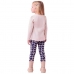 Conjunto Blusa Ml Bege e Legging Azul Marinho J6456
