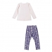 Conjunto Blusa Ml Bege e Legging Azul Marinho J6456