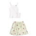 Conjunto Momi Regata E Saia Bordada Verde H6691 