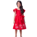 Vestido Vermelho Com Bordado Momi H6423