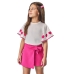 Conjunto Cinti Short/Saia Pink E Blusa 12640