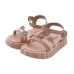 Sand&aacute;lia Infantil Molekinha Tiras Florais Rosa 2751101