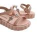 Sand&aacute;lia Infantil Molekinha Tiras Florais Rosa 2751101