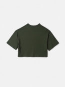 T SHIRT CROPPED PATCH VERDE MILITAR