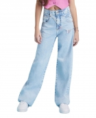 CALCA WIDE COS ASSIMETRICO JEANS