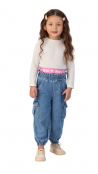 BLUSA BRANCA E PRETA FUNNY RAIN MANGA LONGA