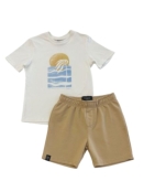 Conjunto Camiseta E Bermuda Bege King&Joe CJ11017